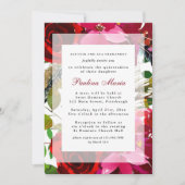 エレガントなバーガンディの水彩花のキンセアニエラ 招待状 (正面)