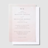 エレガントなバーガンディの結婚式招待状 ベラム紙招待状 (オフセット)