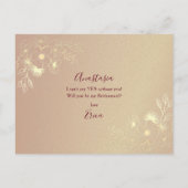 エレガントなバーガンディゴールドのブライズメイド提案カード インビテーションポストカード (裏面)