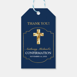 エレガントなバーガンディゴールドの少年 確認ギフトタグ ギフトタグ