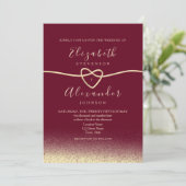 エレガントなバーガンディゴールドの結婚式招待状 招待状 (スタンド正面)