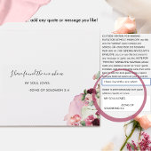 エレガントなバーガンディピンクのブッシュ フラワー ウェディング スペイン オールインワン招待状