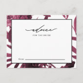 エレガントなバーガンディボタニカル 新婦へのアドバイス アドバイスカード (正面)