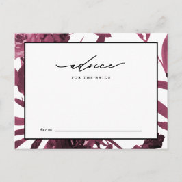 エレガントなバーガンディボタニカル 新婦へのアドバイス アドバイスカード