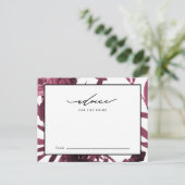 エレガントなバーガンディボタニカル 新婦へのアドバイス アドバイスカード (スタンド正面)