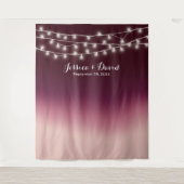 エレガントなバーガンディレッドオンブル結婚式バックドロップス タペストリー (正面)