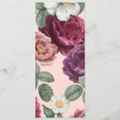 エレガントなバーガンディーとピンクの予約席サイン メニュー (裏面)