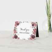 エレガントなバーガンディーのサマー フラワーの感謝カード サンキューカード (正面)