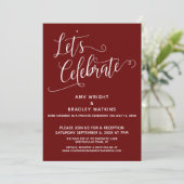 エレガントなバーガンディーのレセプション・オンリーを祝おう 招待状 (スタンド正面)