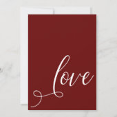 エレガントなバーガンディーのレセプション・オンリーを祝おう 招待状 (裏面)