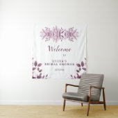 エレガントなバーガンディーの大きな葉のブライダルシャワーの歓迎 タペストリー (インサイチュ)