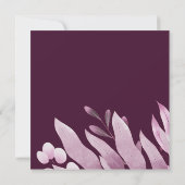 エレガントなバーガンディーの大きな葉のモノグラム Save The Date 招待状 (裏面)