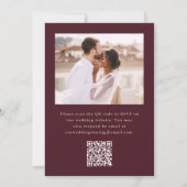 エレガントなバーガンディーの結婚式QR RSVP 写真 招待状 (裏面)