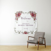 エレガントなバーガンディーフラワーブライダルシャワーのご案内 タペストリー (インサイチュ)