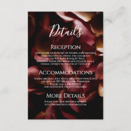 エレガントなバーガンディーロマンティックローズ同封カード エンクロージャーカード