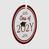 エレガントなバーガンディー 2025年度 2026年度 卒業 オーナメント (正面)