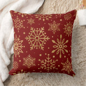 エレガントなバーガンディ＆ゴールドのクリスマスピロー – ラグジュアリー クッション (ブランケット)