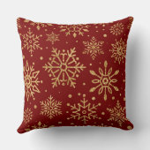 エレガントなバーガンディ＆ゴールドのクリスマスピロー – ラグジュアリー クッション (裏面)