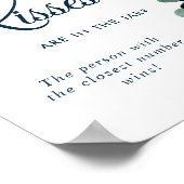 エレガントなバーガンディ & ネイビーブルー キスの数 サイン (角)