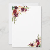 エレガントなバーガンディ フラワーハンドライティング ブランシュとバブル 招待状 (裏面)