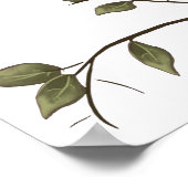 エレガントなバーガンディ フラワーブライダルシャワーウェルカム ポスター (角)