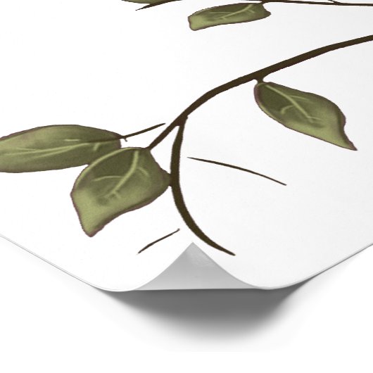 エレガントなバーガンディ フラワーブライダルシャワーウェルカム ポスター (角)