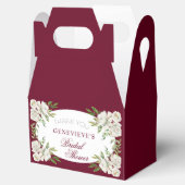 エレガントなバーガンディ フラワー ゴールド ブライダルシャワー ウェルカム フェイバーボックス (オープン)