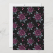 エレガントなバーガンディ ブラック フローラル サンクス サンキューカード (裏面)