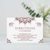 エレガントなバーガンディ ヘンナ インドの結婚式 案内 招待状 (スタンド正面)