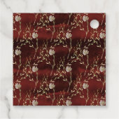 エレガントなバーガンディ マルサラ フラワーパーティー フェイバータグ (裏面)