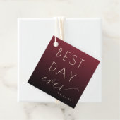 エレガントなバーガンディ ミニマル ウェディング フェイバータグ (インサイチュ)