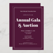 エレガントなバーガンディ ミニマル ビジネス コーポレート イベント 招待状 (正面/裏面)