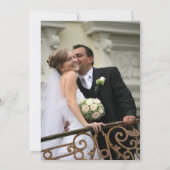 エレガントなバーガンディ ローズゴールド グリッター フラワー フォト サンキューカード (裏面)