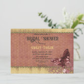 エレガントなバーガンディ ローズゴールド フォーマル ブライダルシャワー 招待状 (スタンド正面)