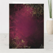 エレガントなバーガンディ & 偽金 サンキューカード (裏面)