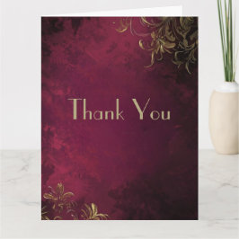 エレガントなバーガンディ & 偽金 サンキューカード