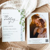 エレガントなバーチの木 ボーホ フォト ウェディング 招待状