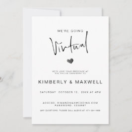エレガントなバーチャルフォトオンラインウェディング 招待状
