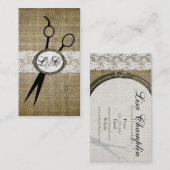 エレガントなバーラップおよびレースの美容師の美容師 名刺 (正面/裏面)