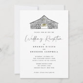 エレガントなバーンスタイルの結婚式　受付のみのウェブサイト 招待状 (正面)