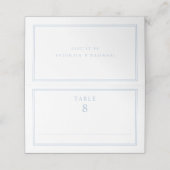 エレガントなパウダーブルーの結婚式 プレイスカード (外部開封)