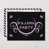 エレガントなパジャマのパーティの招待状 インビテーションポストカード (正面/裏面)