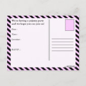 エレガントなパジャマのパーティの招待状 インビテーションポストカード (裏面)