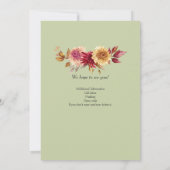 エレガントなパステルオータムフラワー70歳の誕生日パーティー 招待状 (裏面)