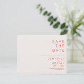 エレガントなパステルカラーのミニマルな横向きのSave The Date (スタンド正面)