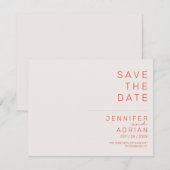 エレガントなパステルカラーのミニマルな横向きのSave The Date (正面/裏面)