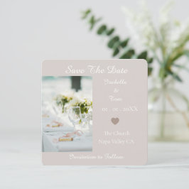 エレガントなパステルカラーのロマンティックな結婚式テーブル Save the  セーブザデート