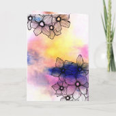 エレガントなパステルカラーの花の水彩画 母の日 カード (裏面)