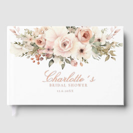 エレガントなパステルカラーの花束 ブライダルシャワー ゲストブック