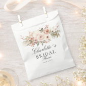 エレガントなパステルカラーの花束 ブライダルシャワー フェイバーバッグ (クリップ留めされた状態)